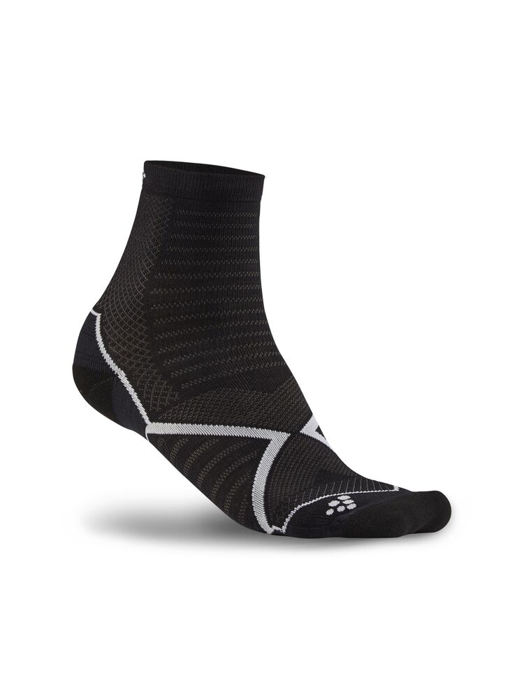 Wool Run Warm Sock - Black-White
