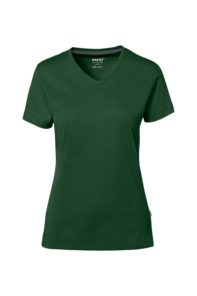 HAKRO COTTON TEC® Damen V-Shirt 169 tanne, XS