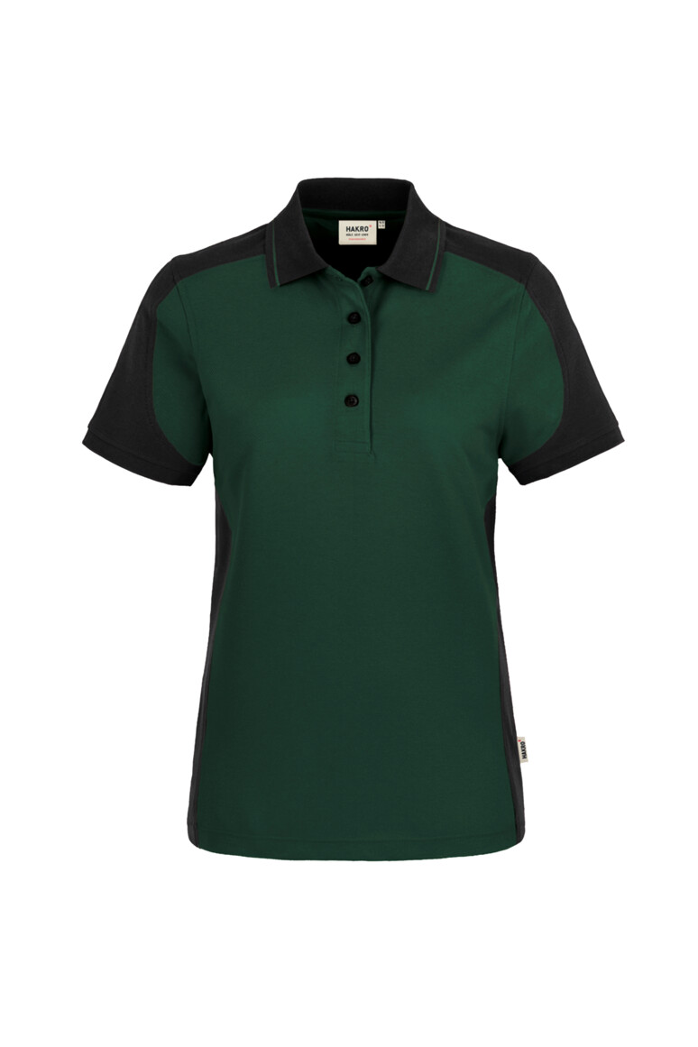 HAKRO Damen Poloshirt Contrast MIKRALINAR® 239 tanne/anthrazit, XS