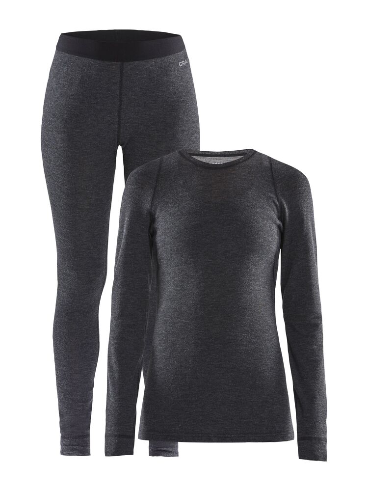 Merino 180 Set W - Black Melange