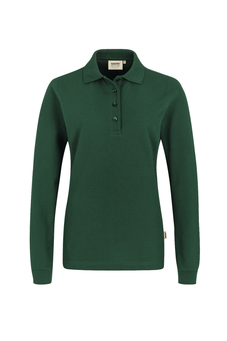 HAKRO Damen Longsleeve-Poloshirt MIKRALINAR® 215 tanne, XS
