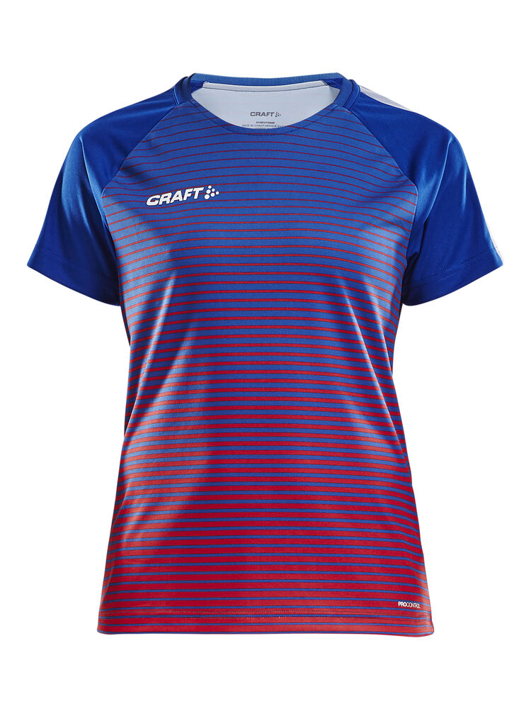 Pro Control Stripe Jersey W - Club Cobolt/Bright Red