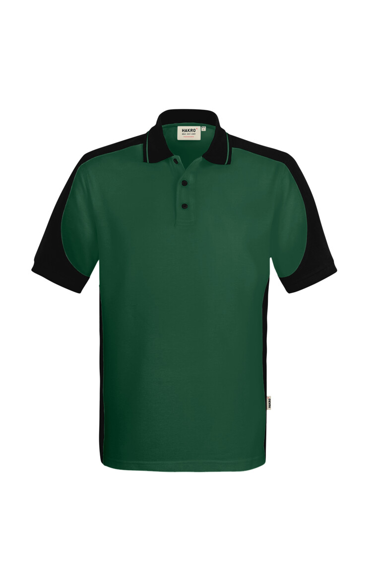 HAKRO Poloshirt Contrast  MIKRALINAR® ECO 539 tanne/schwarz, 2XS