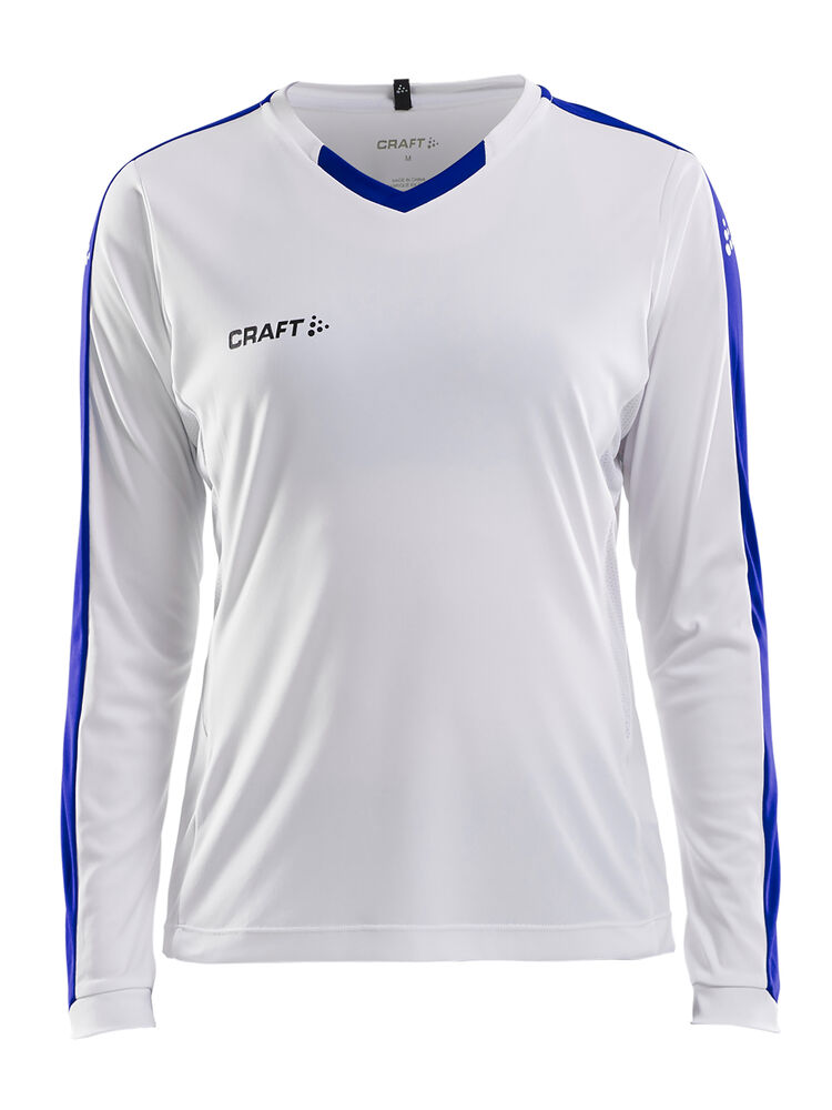 Progress Jersey Contrast LS W - White/Club Cobolt