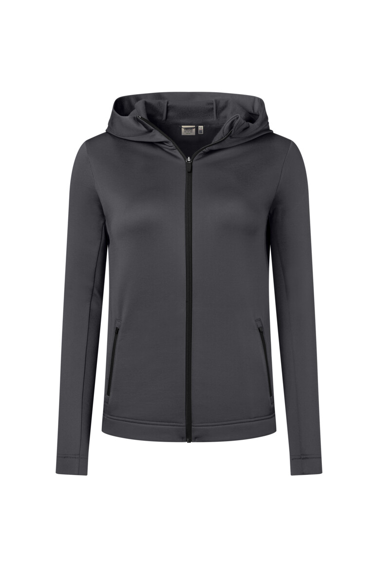 HAKRO Damen Kapuzen-Tecjacke ECO 273 karbongrau, XS