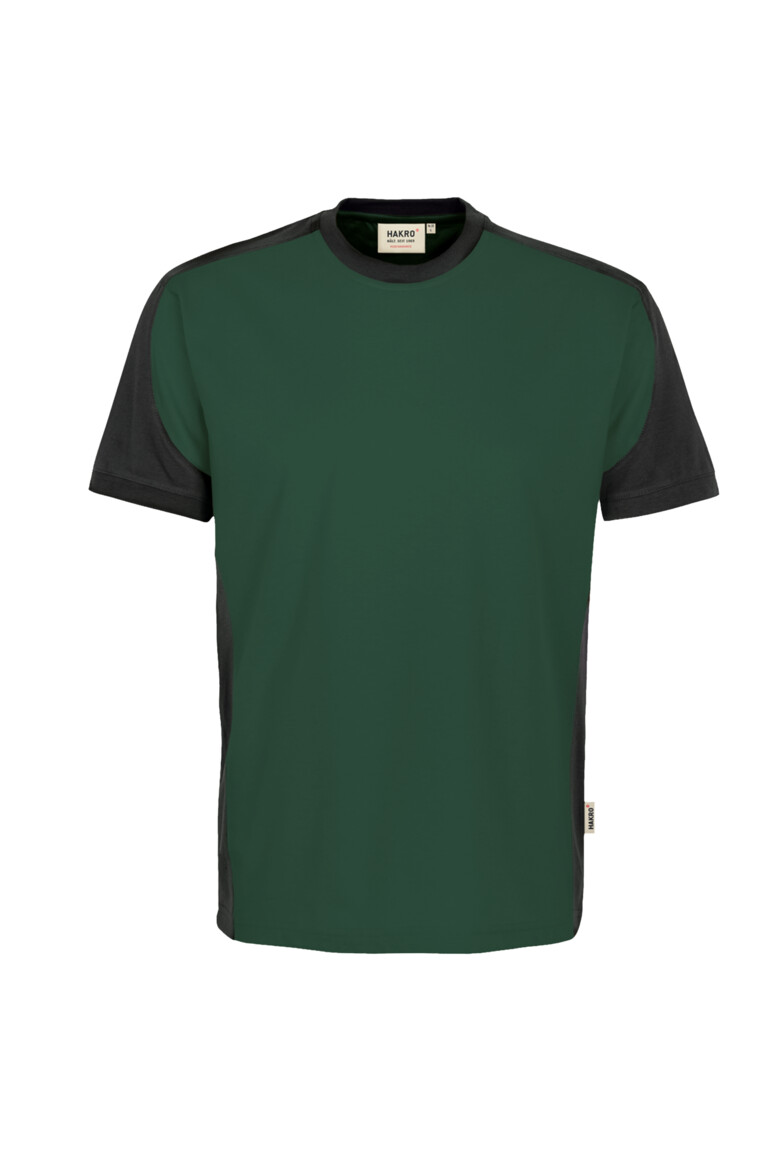 HAKRO T-Shirt Contrast MIKRALINAR® 290 tanne/anthrazit, XS