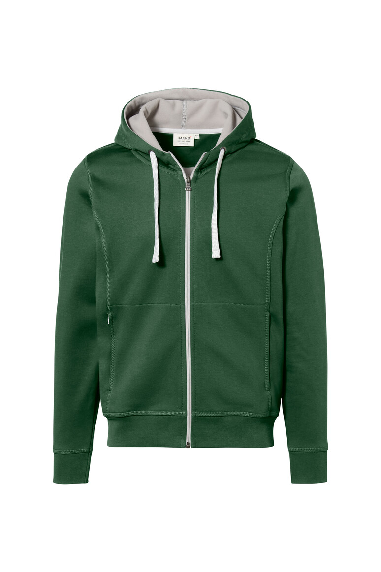 HAKRO Kapuzenjacke Bonded ECO 455 tanne/silber, XS