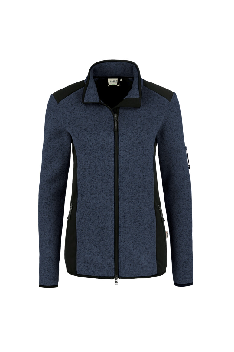HAKRO Damen Strickfleecejacke 236 marine meliert, XS